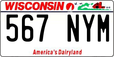 WI license plate 567NYM