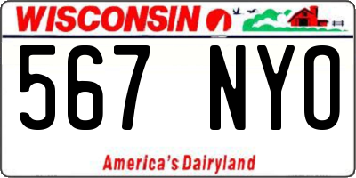 WI license plate 567NYO