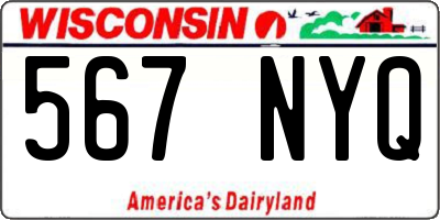 WI license plate 567NYQ