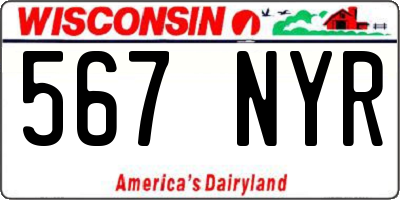 WI license plate 567NYR