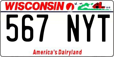 WI license plate 567NYT