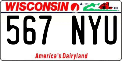 WI license plate 567NYU
