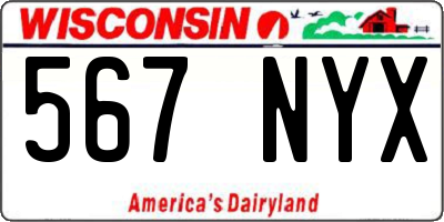 WI license plate 567NYX