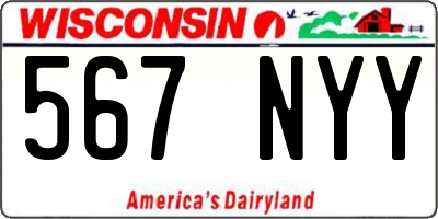 WI license plate 567NYY