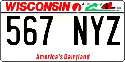 WI license plate 567NYZ