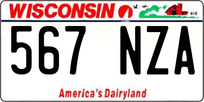 WI license plate 567NZA