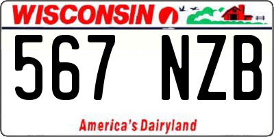 WI license plate 567NZB