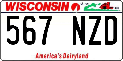 WI license plate 567NZD