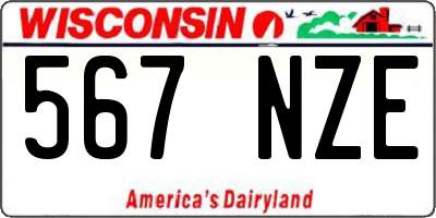 WI license plate 567NZE