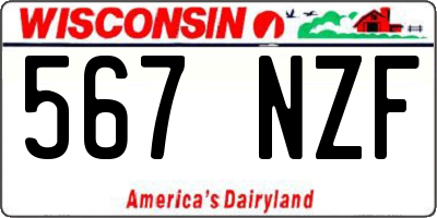 WI license plate 567NZF