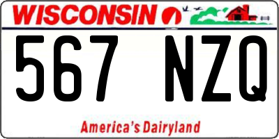 WI license plate 567NZQ