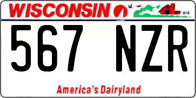 WI license plate 567NZR