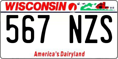 WI license plate 567NZS
