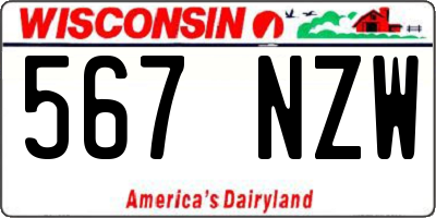 WI license plate 567NZW