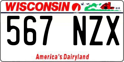 WI license plate 567NZX