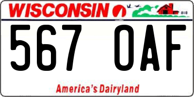 WI license plate 567OAF