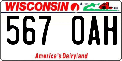 WI license plate 567OAH