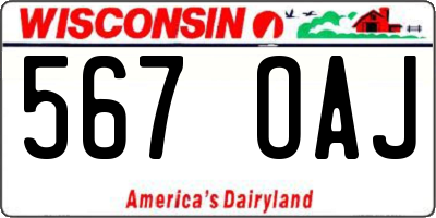 WI license plate 567OAJ