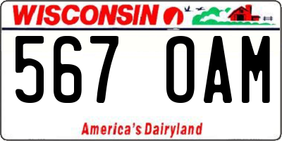 WI license plate 567OAM