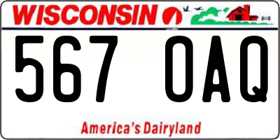 WI license plate 567OAQ