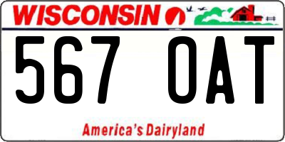 WI license plate 567OAT