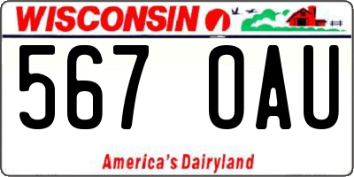 WI license plate 567OAU