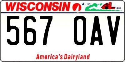 WI license plate 567OAV