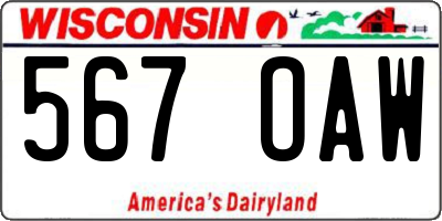 WI license plate 567OAW
