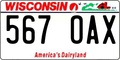 WI license plate 567OAX