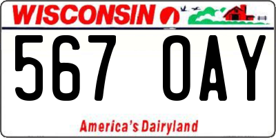 WI license plate 567OAY