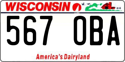 WI license plate 567OBA