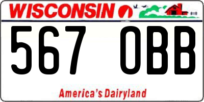 WI license plate 567OBB