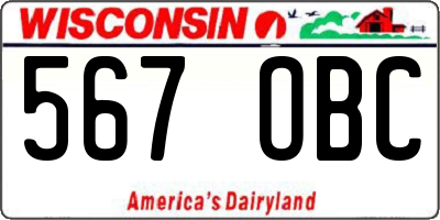 WI license plate 567OBC