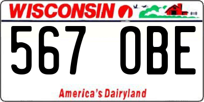 WI license plate 567OBE