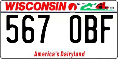 WI license plate 567OBF