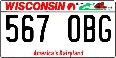 WI license plate 567OBG