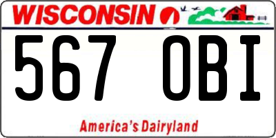 WI license plate 567OBI