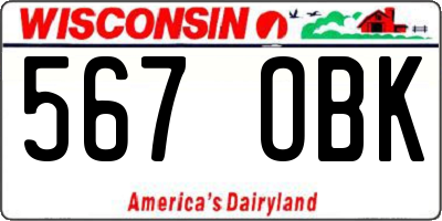 WI license plate 567OBK