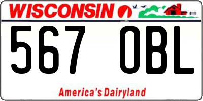 WI license plate 567OBL