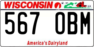 WI license plate 567OBM