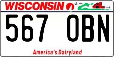 WI license plate 567OBN