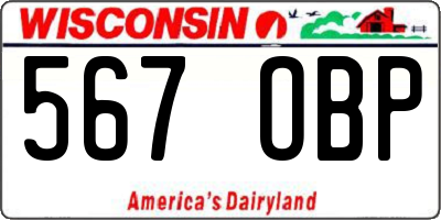 WI license plate 567OBP