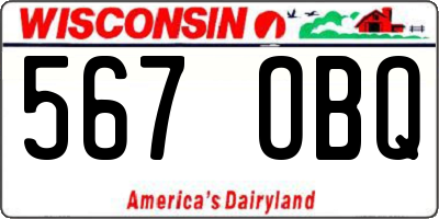 WI license plate 567OBQ