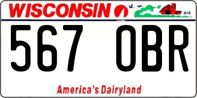 WI license plate 567OBR