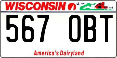 WI license plate 567OBT