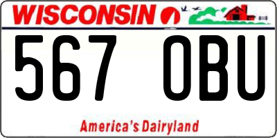 WI license plate 567OBU