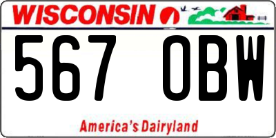 WI license plate 567OBW