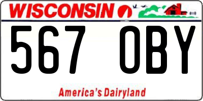 WI license plate 567OBY