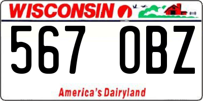 WI license plate 567OBZ