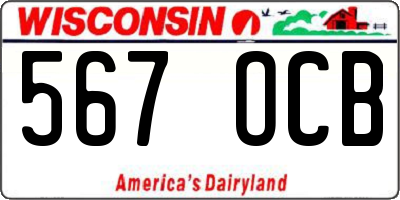 WI license plate 567OCB